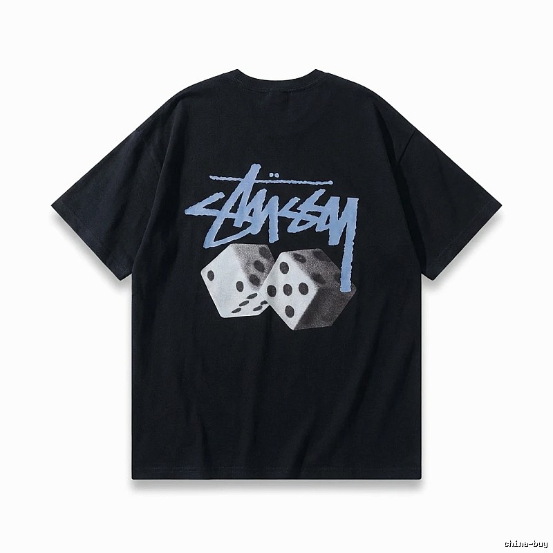 Stussy Dice Trendy Brand Black T-shirt