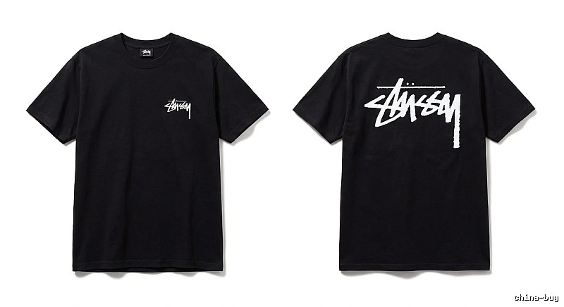 Stussy graffiti-style black T-shirt