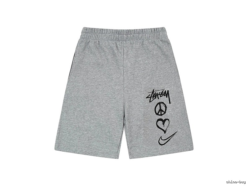 Stussy graffiti-style gray shorts
