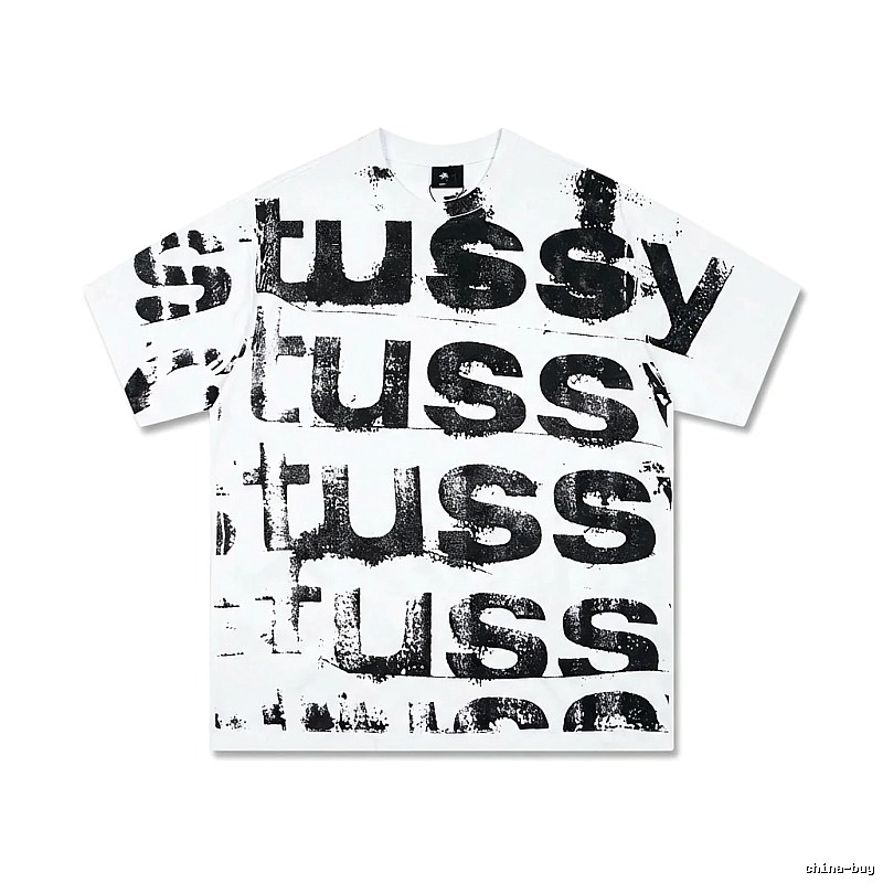 Stussy letter print white T-shirt
