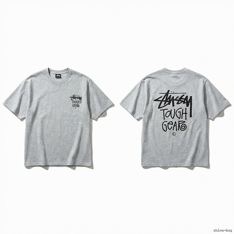 Stussy Tough Gear series grey T-shirt