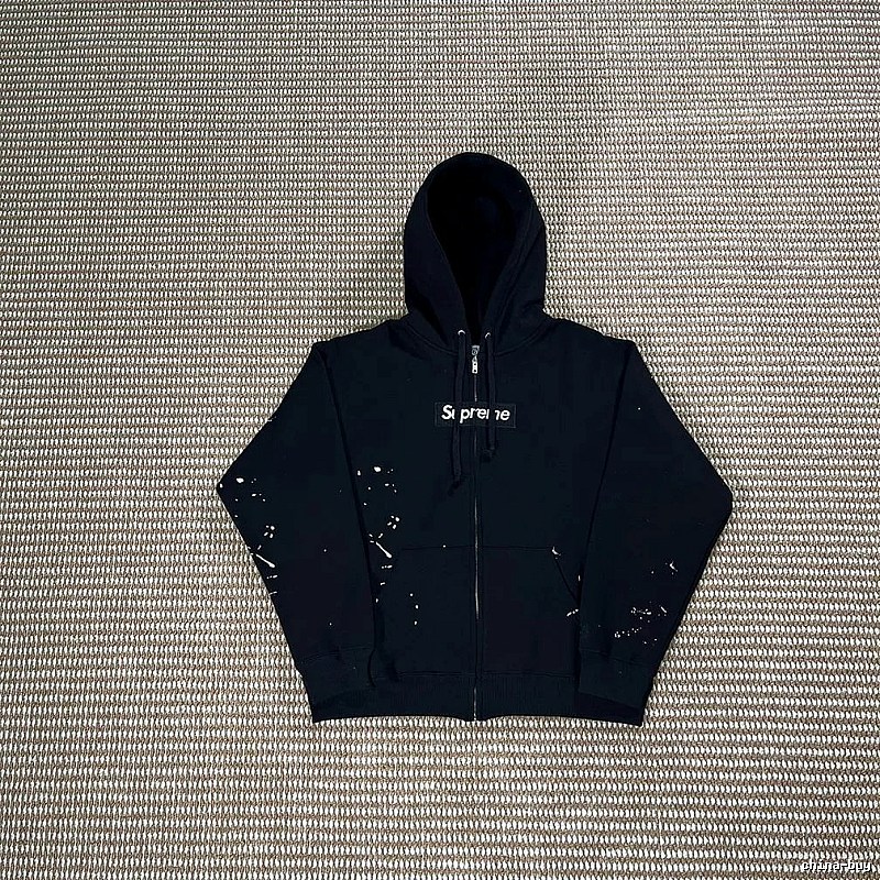 Supreme Black Speckled Small Logo Hoodie