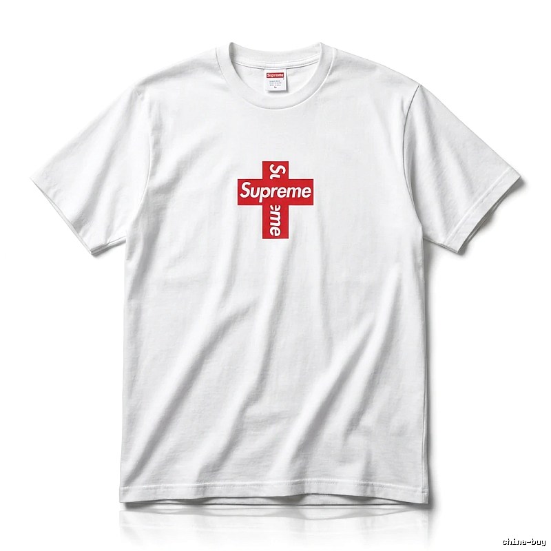 Supreme Cross Trend Brand White T-shirt