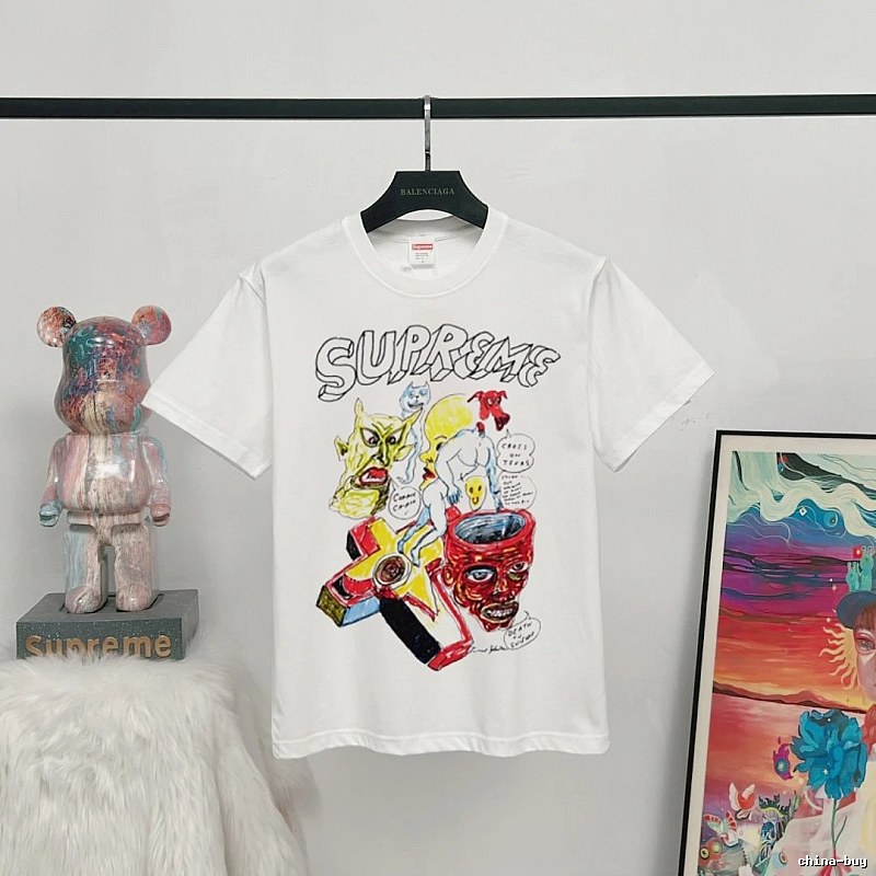 Supreme Graffiti Street Style White T-Shirt