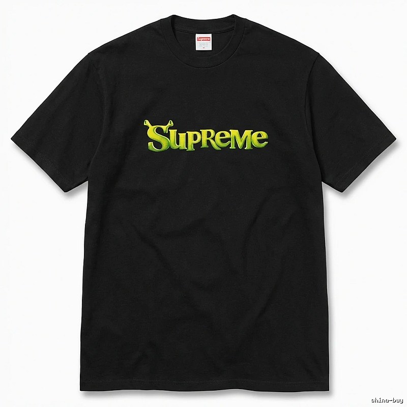 Supreme Letter Style Black T-shirt