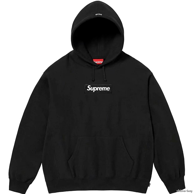 Supreme Logo Detail Logo hoodie Gray Red Oversized with Relaxed Feel