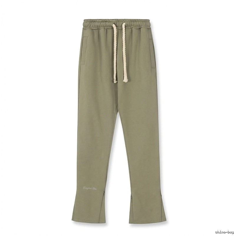 SynaWorld casual style olive green trousers
