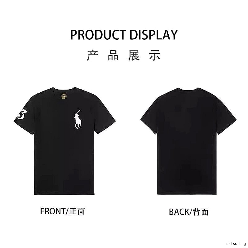 The classic and simple black T-shirt of Ralph Lauren.