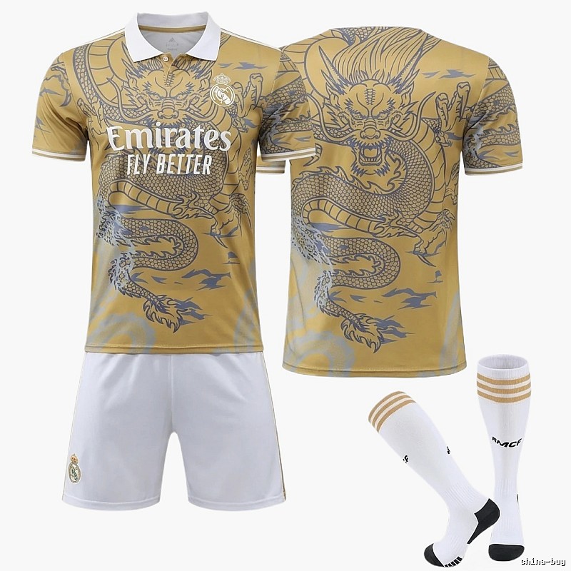 The dragon-patterned golden jersey of Real Madrid.