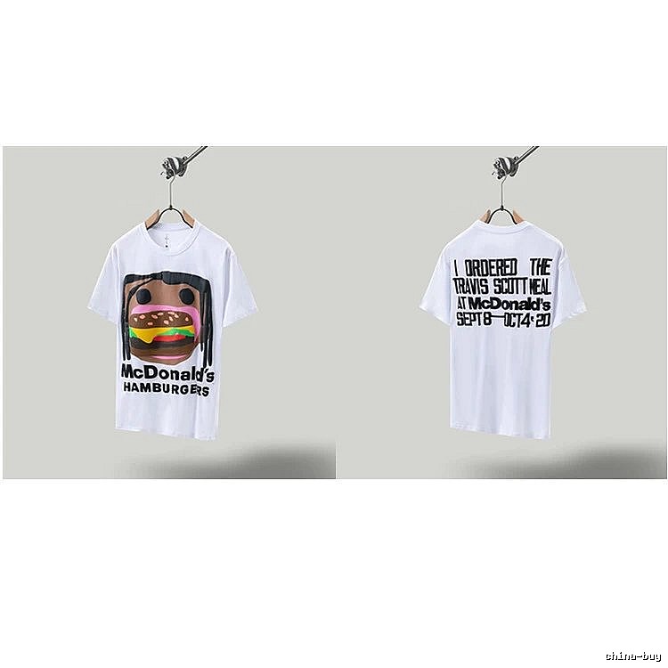 Travis Scott x McDonald's Co-branded Street Style White T-shirt