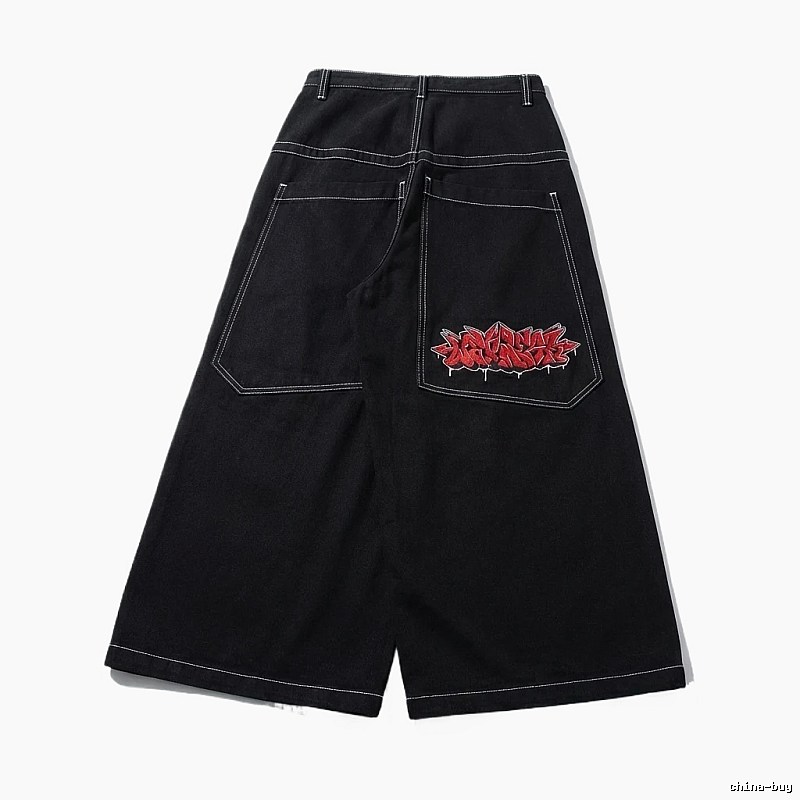 Y2K-style black wide-leg pants